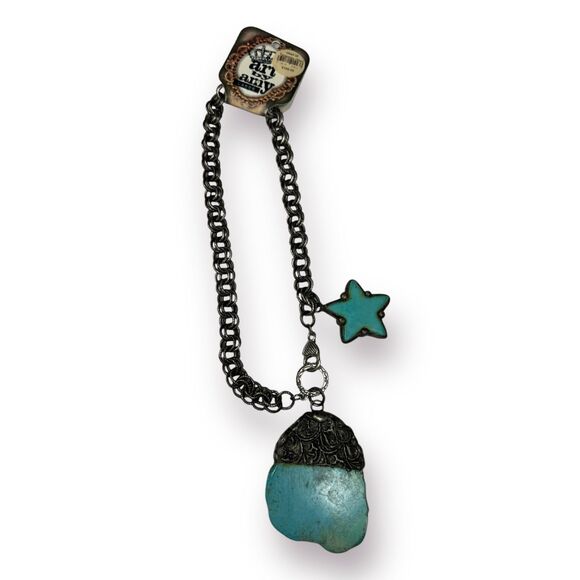 Art By‎ Amy Labbe Turquoise Dreaming Star Necklace Chief of Turquoise Star Boho - Picture 1 of 6